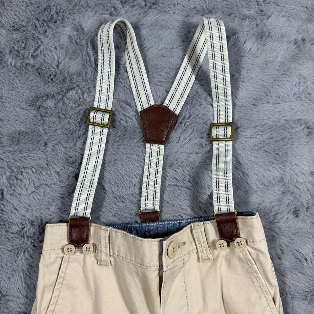 OshKosh B'gosh Tan Overalls with Adjustable Suspenders